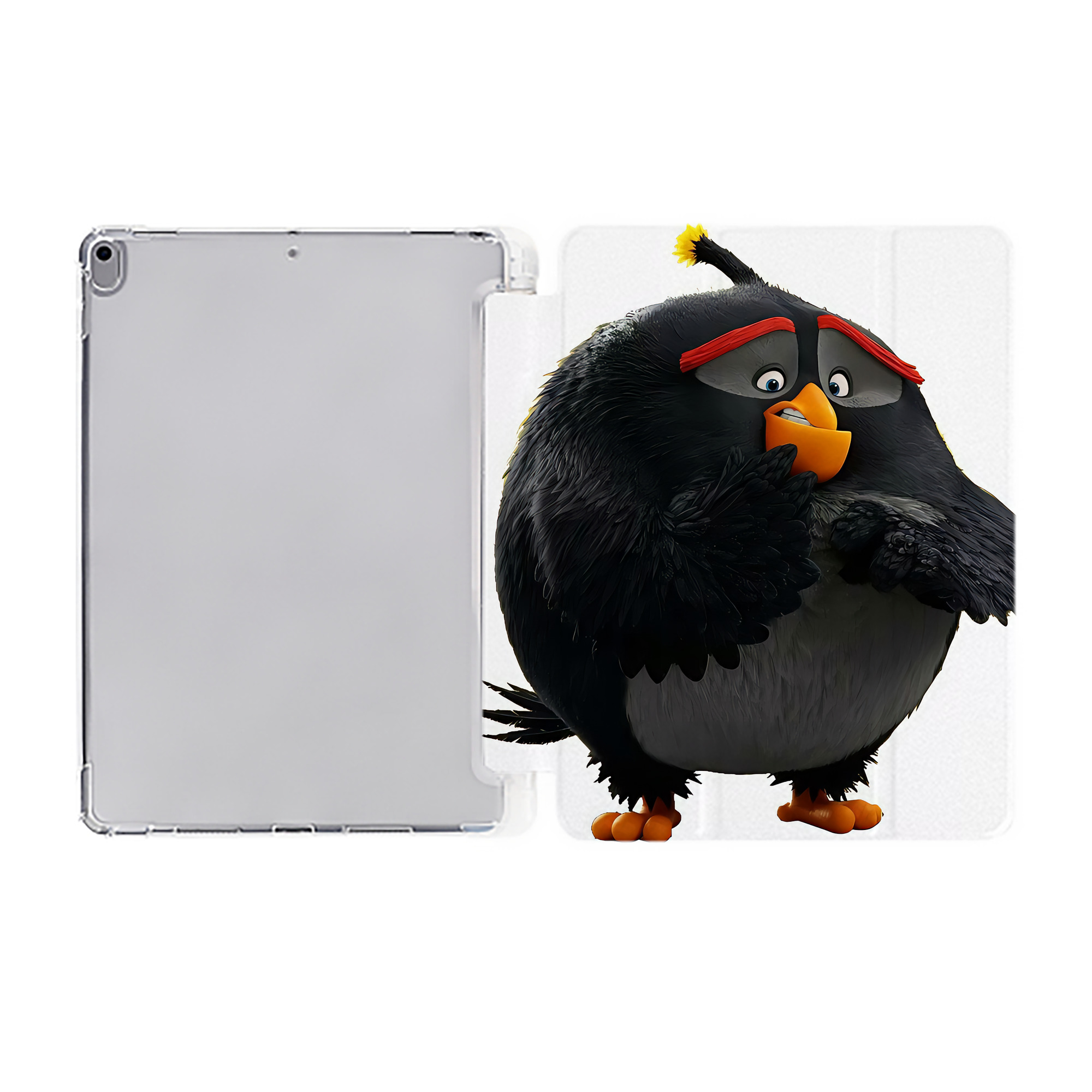 （画像用） Angry Birds アングリーバード IPad ケース ペン収納付き 三つ折りスタンド PUレザー×シリコン 対応機種9.5/10.5/10.9インチ